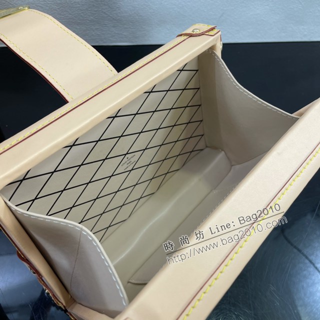 Lv路易威登2023專櫃新款Petit Malle手袋 LV帆布盒子包肩背斜挎包 M22282 ydh5237